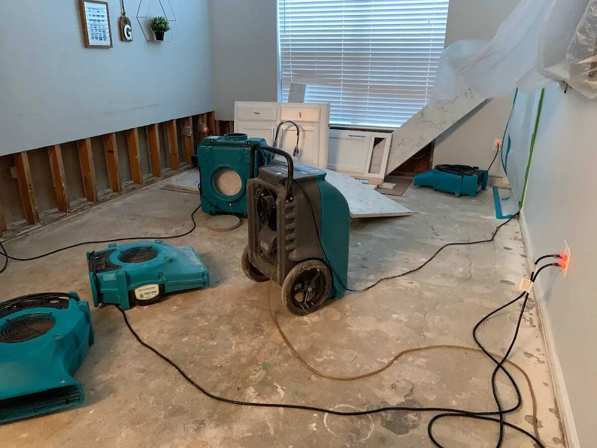 Dehumidifier in flood-cut room for Water Extraction & Removal in Cordele